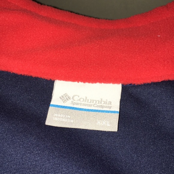 🏈🏈NWT Size 2X Blue/Red ZIP up Fleece Columbia - Picture 4 of 5